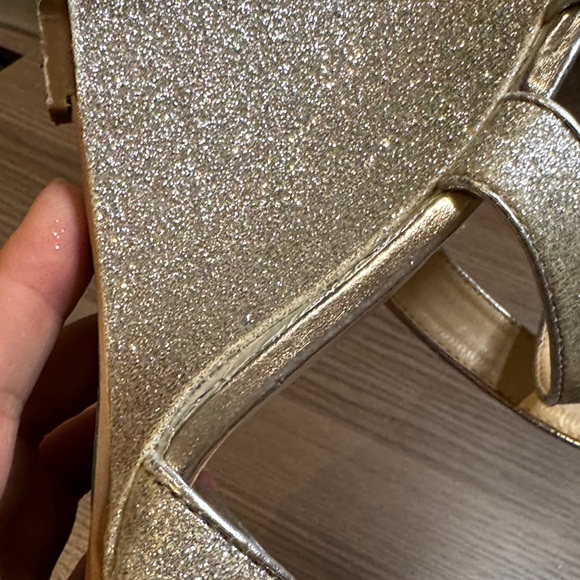 Betsey Johnson Silver Glitter Strappy Heels - Picture 8 of 8